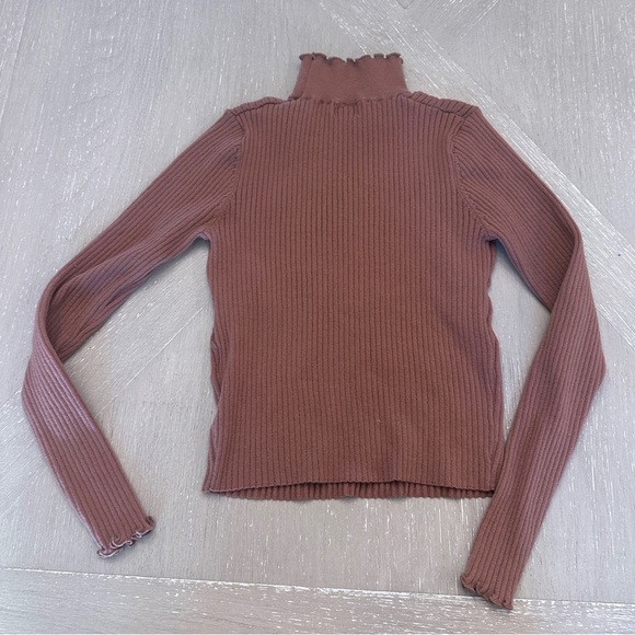 Cotton On Ribbed Brown Turtleneck Blouse - Picture 5 of 7